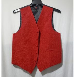 Red glitter vest with black back Mens size Xsmall